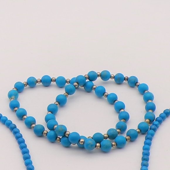 Handmade Red and Blue Howlite Bead Necklace & Bracelet Bundle - Picture 6 of 7